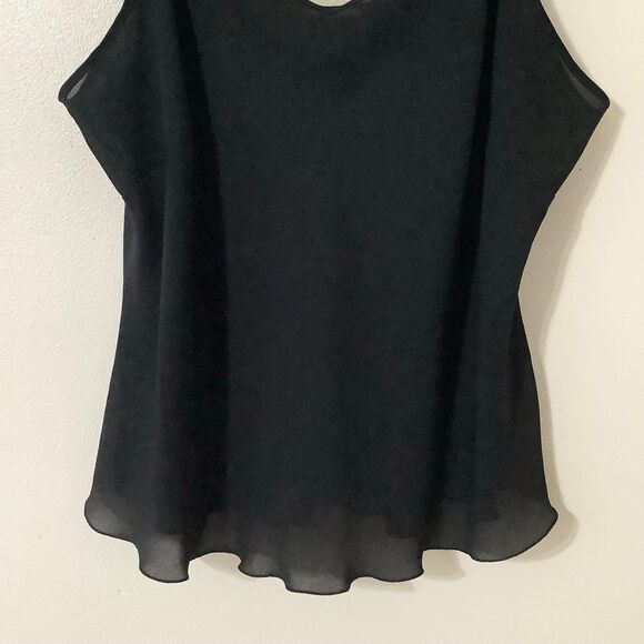 Vintage Y2K Black Sheer Flowy Minimalist Lightweight Summer Casual Camisole 3X - Picture 3 of 10